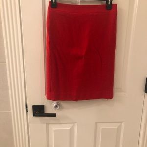 Jcrew red wool pencil skirt with lining